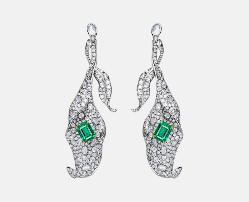 Collection Jardins fantastiques : fabrication de bijoux sur-mesure et collections propres en haute joaillerie.