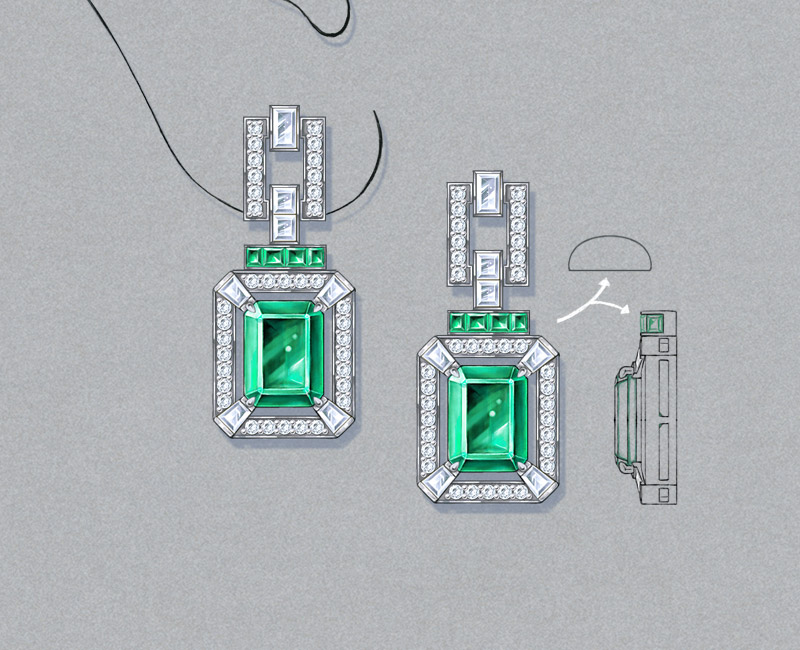 High-quality jewelry from a China factory sourcing partner, modeled with the Art Deco floral themes of the Fantastic Garden Part 2 collection.