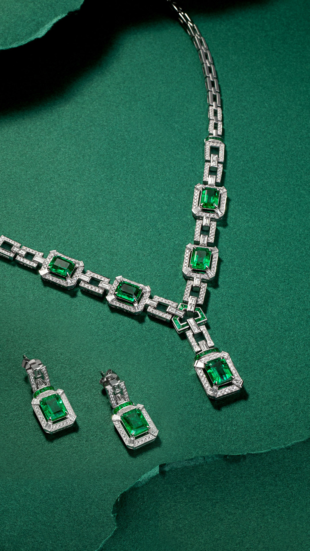 High-end jewelry manufacturing in China for B2B sourcing, featuring a model with Art Deco floral pieces from Fantastic Garden Part 2.